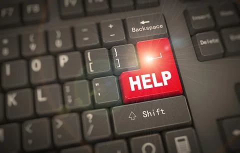 3d keyboard - word help Illustrazione stock