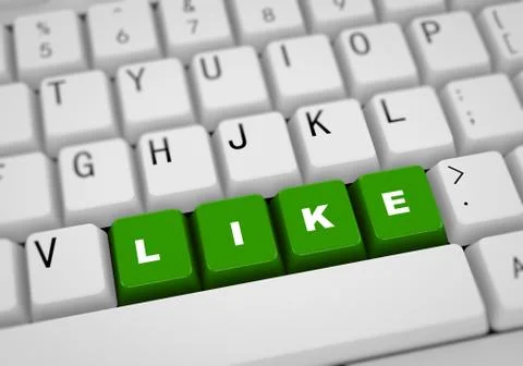 3d keyboard - word like Stock Illustration