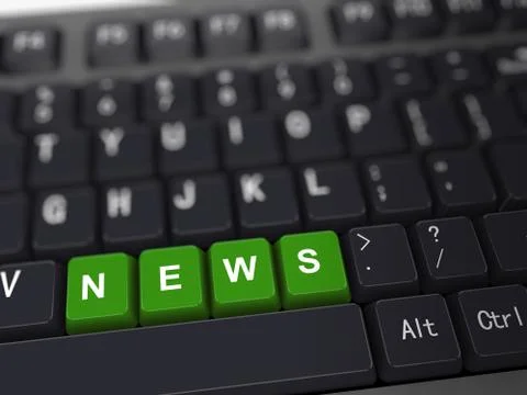 3d keyboard - word news Stock Illustration