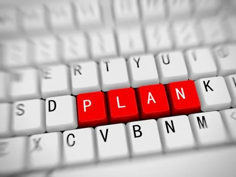 3d keyboard - word plan Stock Illustration
