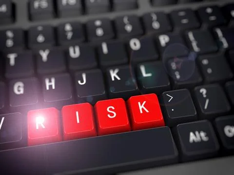 3d keyboard - word risk Stock Illustration