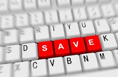 3d keyboard - word save Stock Illustration