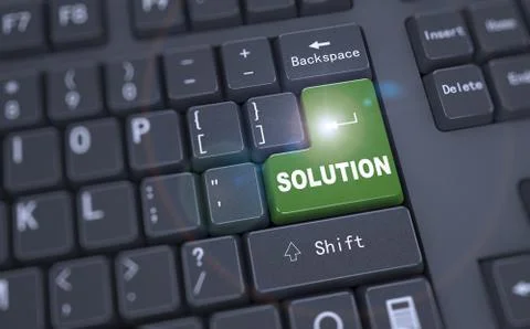 3d keyboard - word solution Stock Illustration