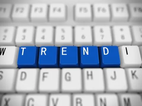 3d keyboard - word trend Stock Illustration