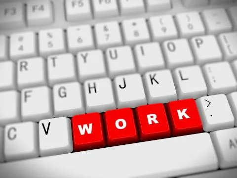 3d keyboard - word work Stock Illustration