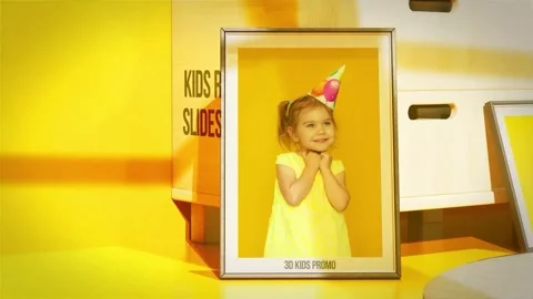 3D Kids Room Opener After Effects stock