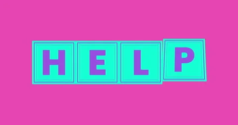 3D kinetic typography with word help. Animation of rotating 3D cubes with word Stock Footage 273183320
