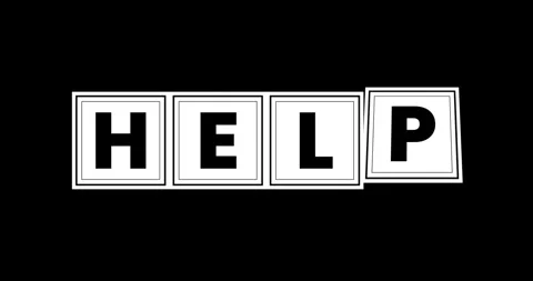 3D kinetic typography with word help. Animation of rotating 3D cubes with word Stock Footage 301715728