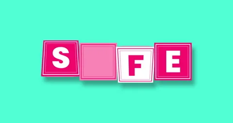 3D kinetic typography with words save life. Animation of rotating 3D cubes with Stock Footage 273952454