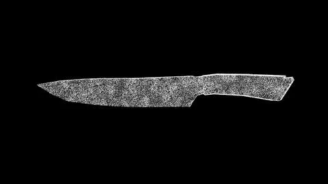3D kitchen knife rotates on black background. Kitchen Equipment concept. Cook Stock Illustration