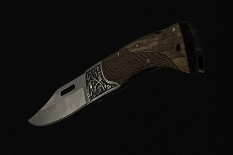 3d knife on black Stock Photos