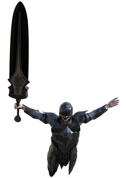 3D Knight with big sword Ilustración de archivo