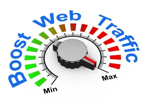 3d knob - boost web traffic Stock Illustration