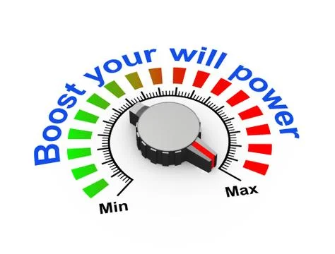 3d knob - boost your will power Stock Illustration