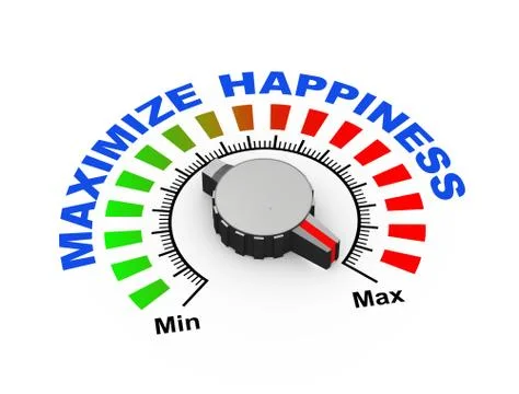 3d knob - maximize happiness Stock Illustration