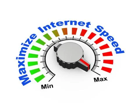 3d knob - maximize internet speed Stock Illustration