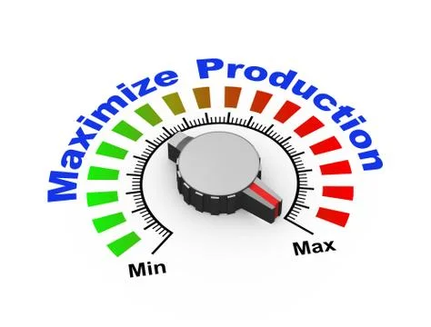 3d knob - maximize production Stock Illustration