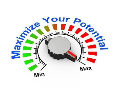3d knob - maximize your potential Stock Illustration