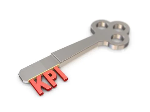 3d kpi word key 스톡 일러스트