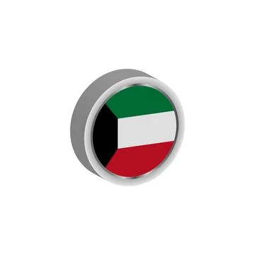3d Kuwait flag emblem vector design Illustrazione stock