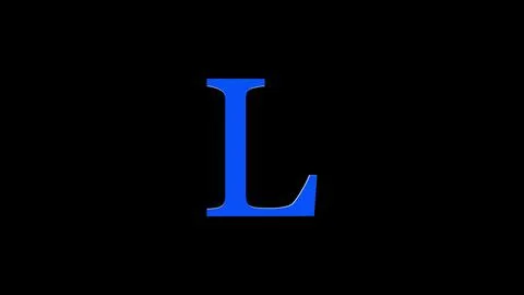 3d L letter logo loopable rotated blue color black background Stock Illustration