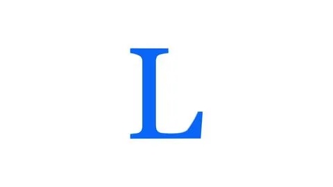 3d L letter logo loopable rotated blue color white background Stock Illustration