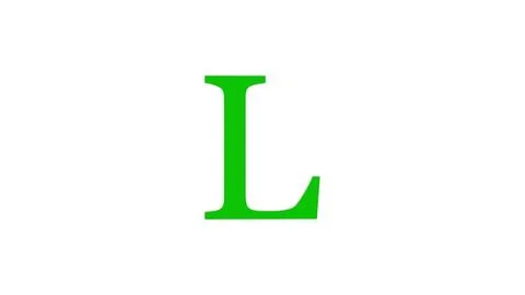 3d L letter logo loopable green color white background Illustrazione stock