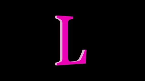 3d L letter logo loopable pink color black background Stockillustratie