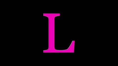 3d L letter logo loopable rotated pink color black background Illustrazione stock