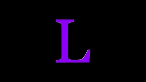 3d L letter logo loopable rotated purple color black background Illustrazione stock