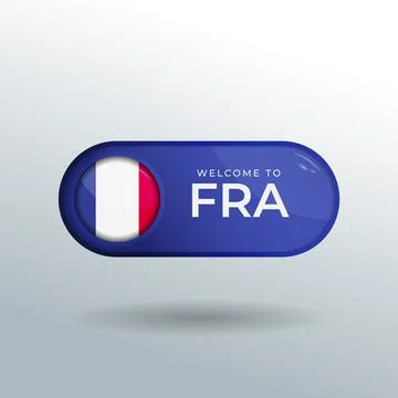 3D Label and Location Pointer Flag Nation of France with Glossy Reflection Stock Illustration