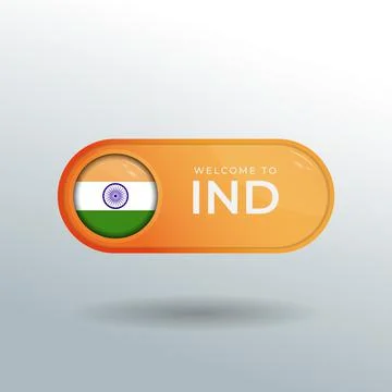 3D Label and Location Pointer Flag Nation of India with Glossy Reflection Stock Illustration