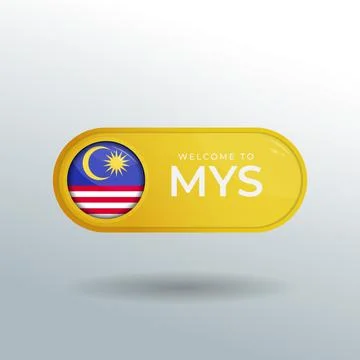 3D Label and Location Pointer Flag Nation of Malaysia with Glossy Reflection Stock Illustration