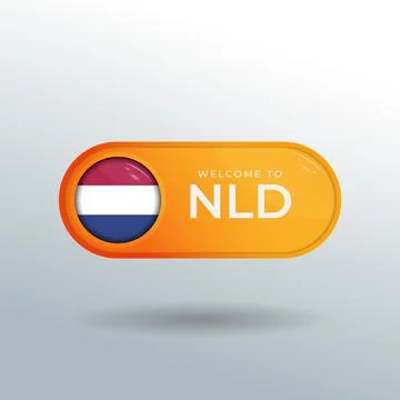 3D Label and Location Pointer Flag Nation of Netherlands Stock Illustration