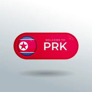 3D Label and Location Pointer Flag Nation of North Korea Stock Illustration