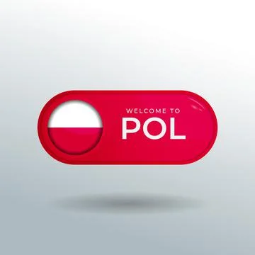 3D Label and Location Pointer Flag Nation of Poland with Glossy Reflection Stock Illustration