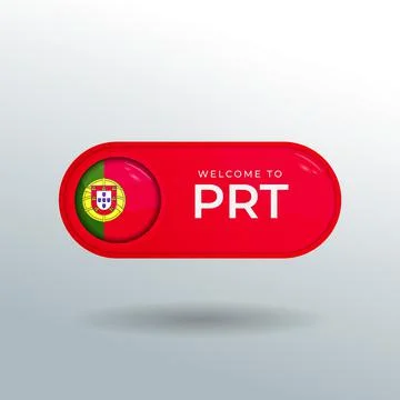 3D Label and Location Pointer Flag Nation of Portugal with Glossy Reflection Stock Illustration