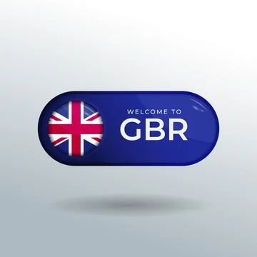 3D Label and Location Pointer Flag Nation of United Kingdom Illustrazione stock