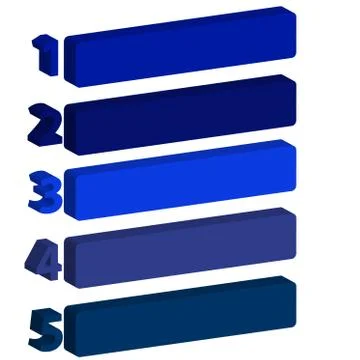 3D labels with number on white background Stock Illustration