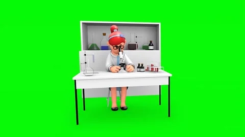 3D Laboratory Scientist Testing Specimen Under Microscope Vidéo 266972154