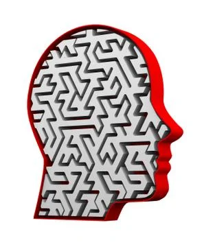 3d labyrinth in human head イラスト素材
