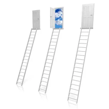 3D ladder to heaven concept Illustration