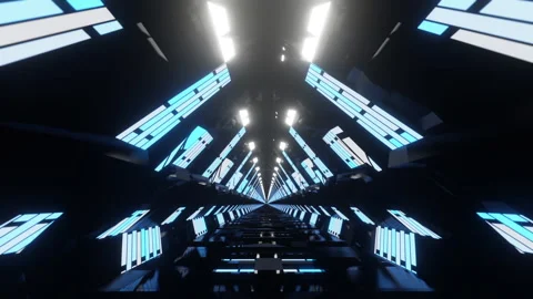3D Lamps Tunnel Loop Stock Footage 275261442