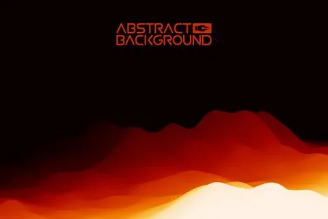 3D landscape Background. Black red Gradient Abstract Vector Illustration Stock Illustration