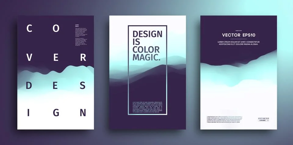 3D landscape Background. Blue Gradient Abstract Vector Illustration.Computer Art Ilustración de archivo