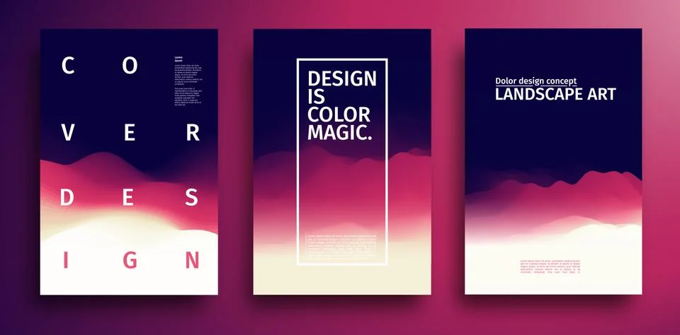 3D landscape Background. Blue Gradient Abstract Vector Illustration.Computer Art Ilustración de archivo