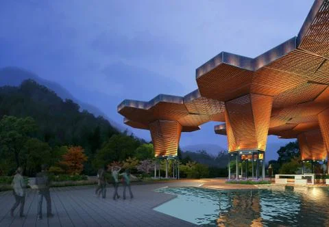 3d landscape visualization Stock Illustration