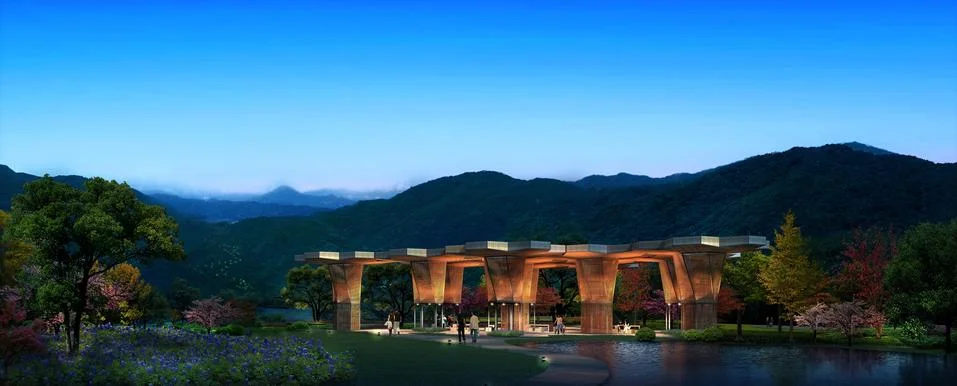 3d landscape visualization Stock Illustration