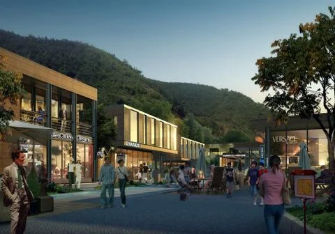 3d landscape visualization Stock Illustration