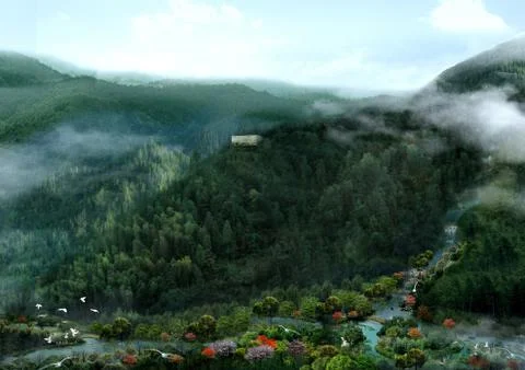 3d landscape visualization Stock Illustration